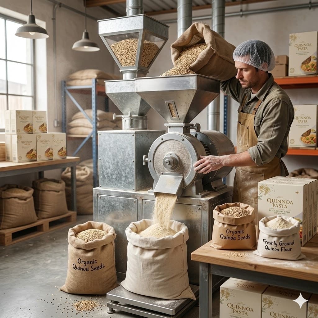 مراحل صناعة باستا الكينوا
